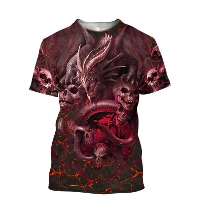 Amazing Skull Dragon All Over Printed Hoodie For Men And Women MEI