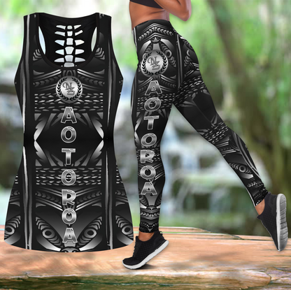 Te matatini new zealand tank top & leggings outfit for women HHT21072005