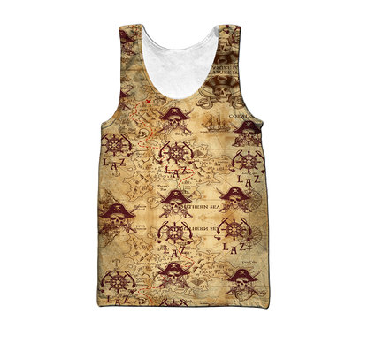 Caribbean Map Over Printed Hoodie