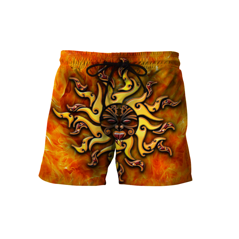 Maori tamanuitera the sun 3d all over printed shirt and short for man and women