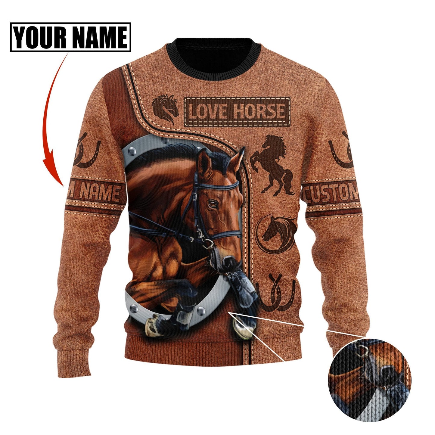 Customize Name Horse 3D All Over Printed Unisex Shirt