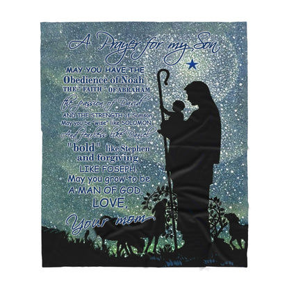 Jesus Prayer for My Son Sherpa Blanket TT