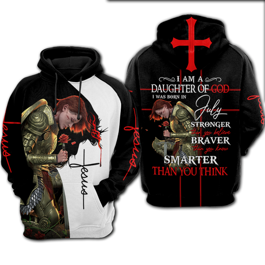 I Was Born In July - I Am A Daughter Of God 3D All Over Printed Shirts For Men and Women Pi250504S7
