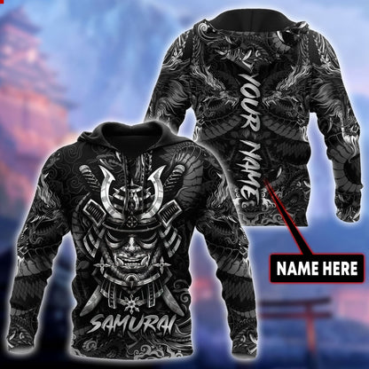 Custom Name Samurai Mask 3D All Over Printed Unisex Shirts