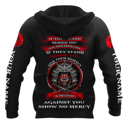Custom Name Samurai Red Mask 3D All Over Printed Unisex Shirts