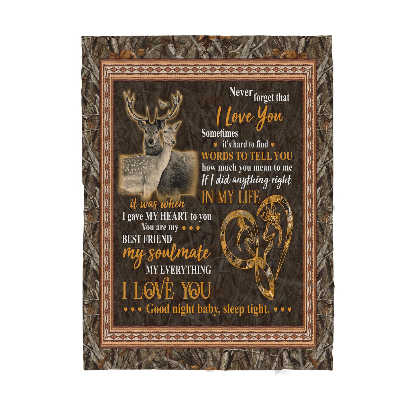 Love Deer Romantic Sherpa Blanket TN