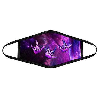 Sign Language Purple Galaxy Face Mask DL