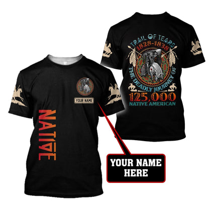 Custom Name Native American3D All Over Printed Unisex Shirts