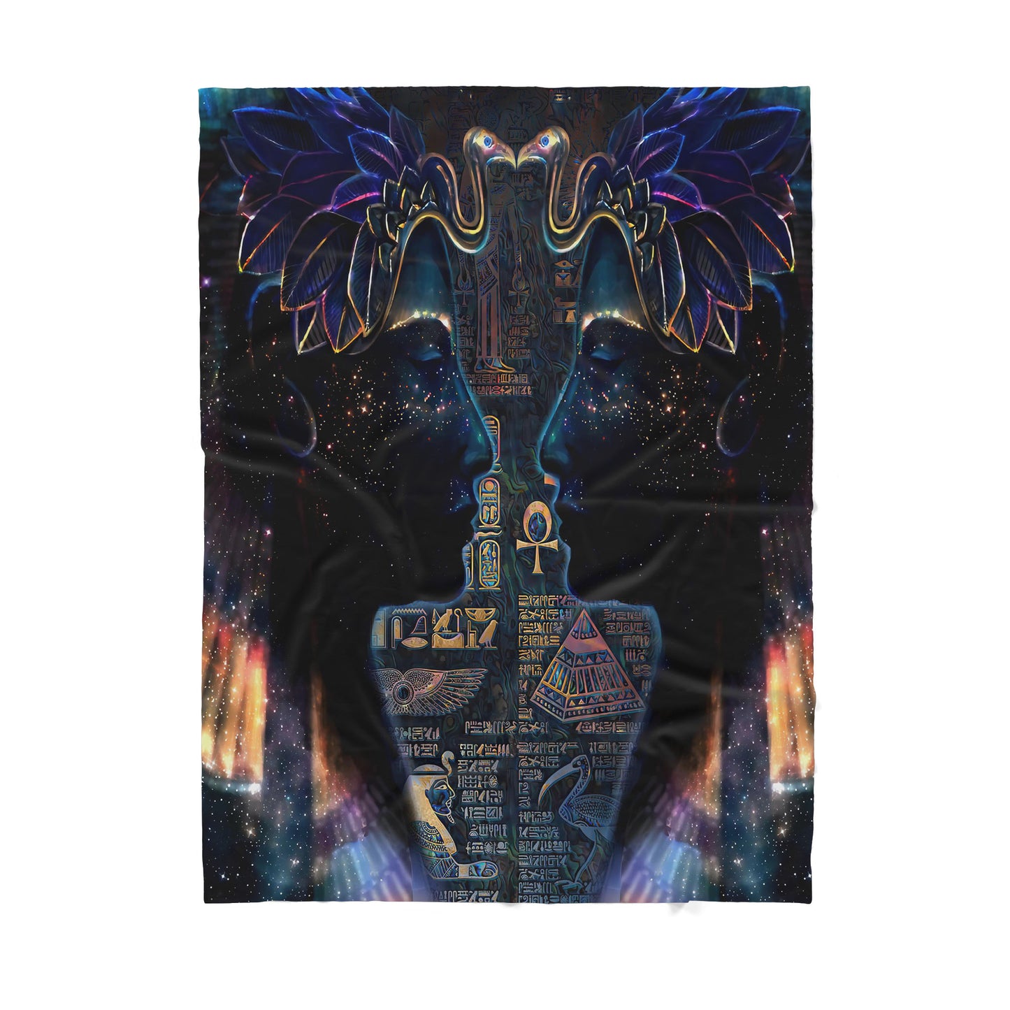 Custom Blanlet Ancient Egyptian Nekhbet Goddess Sherpa Blanket MEI