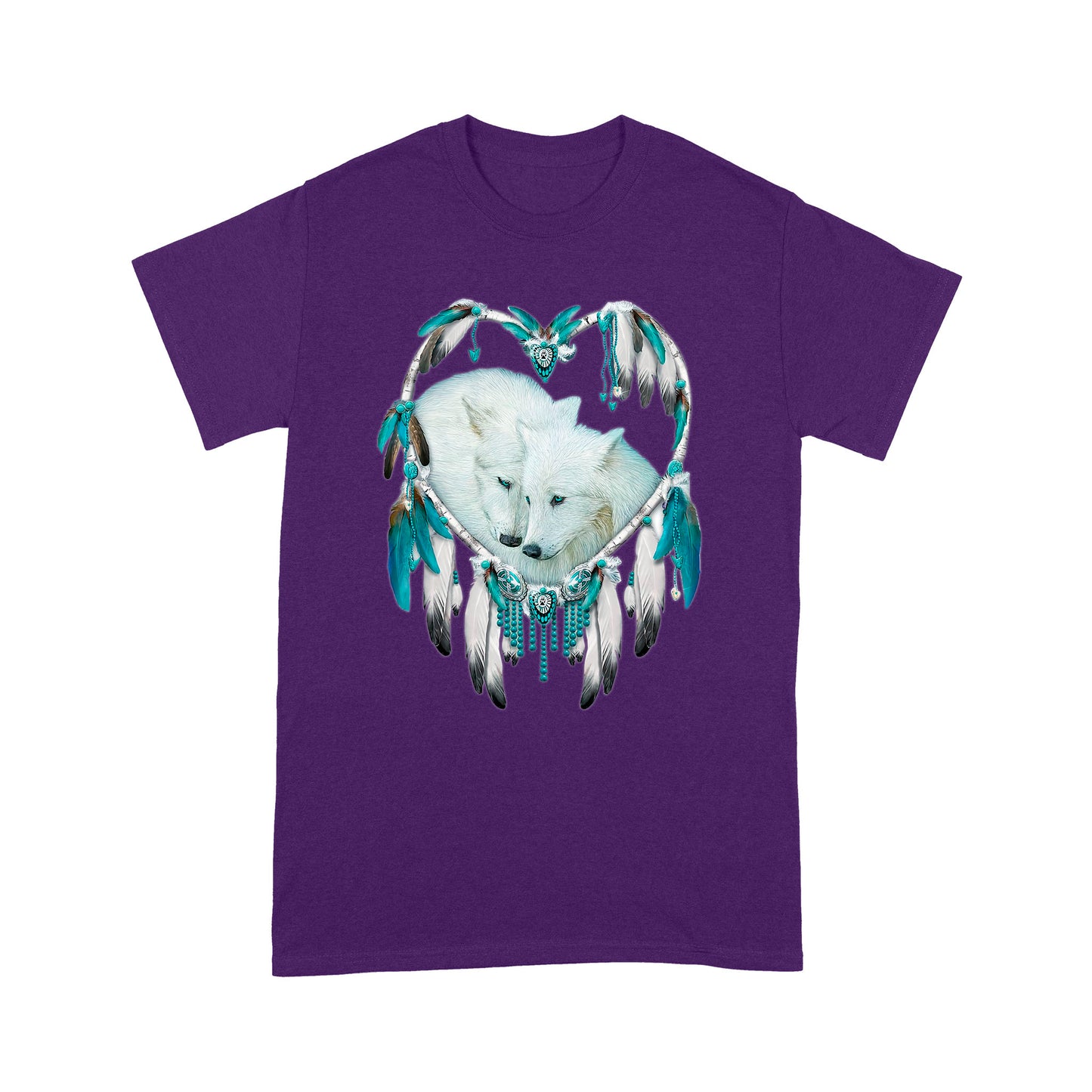 Couple Wolf Native And Dreamcatcher Deluxe T-shirt ML