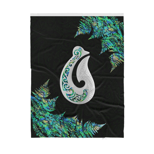 Custom Blanket Hei Matau - Maori Sherpa Blanket DL
