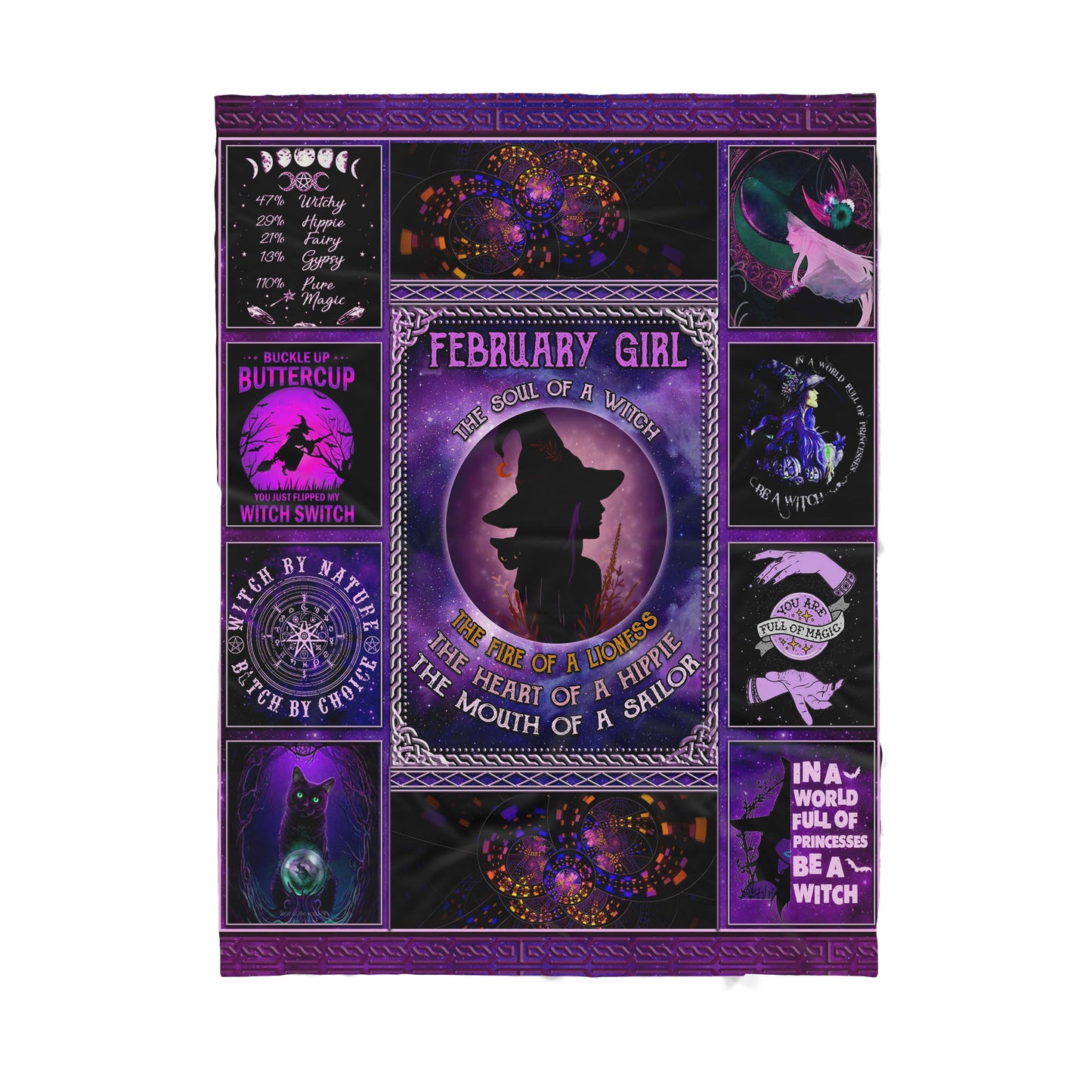 Custom Sherpa Blanket Wicca Lover February Girl MEI