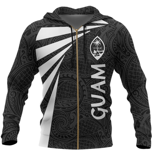 Guam Polynesian Hoodie Map - Tornado Version - Amaze Style™-Apparel