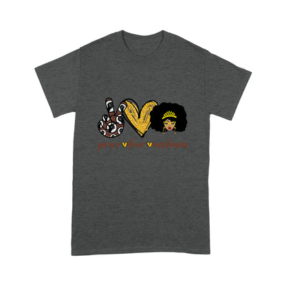 Peace Love Melanin Black Woman T-shirt MEI