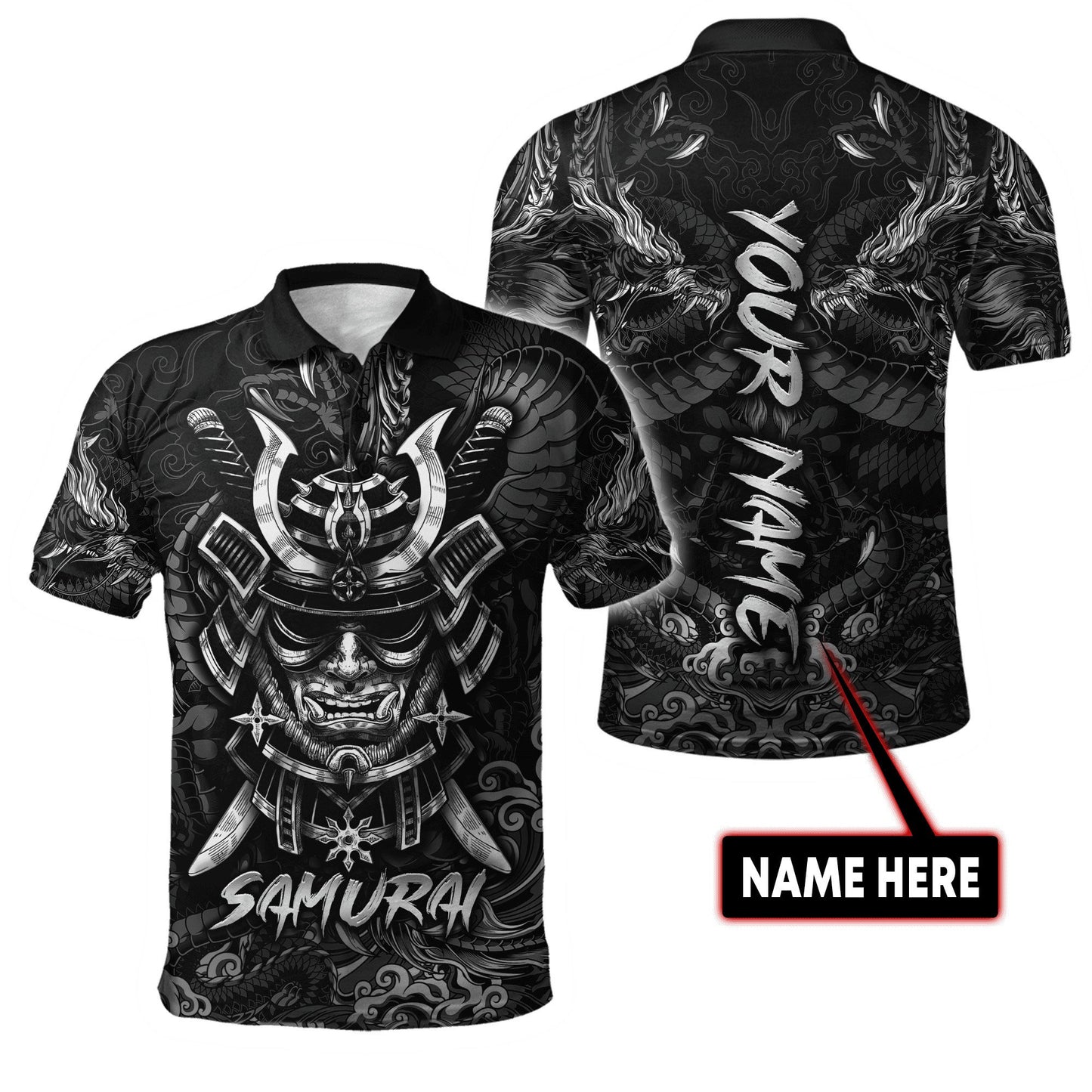 Custom Name Samurai Mask 3D All Over Printed Unisex Shirts