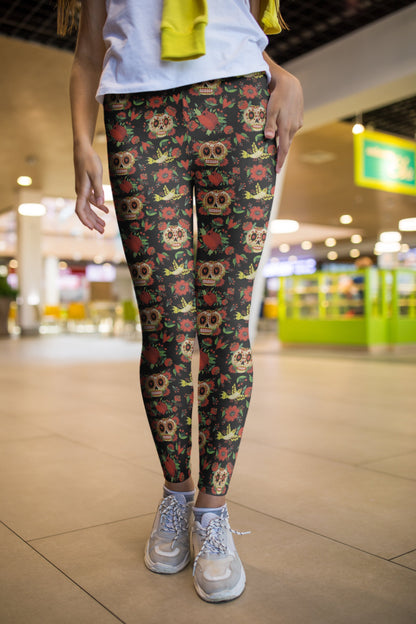 3D All Over Print Skull Bird Legging - Amaze Style™-Apparel