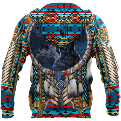 Premium All Over Print Native American Wolves Shirts MEI