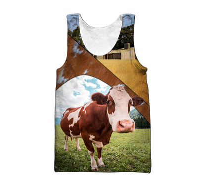 Lovely Cow 3D All Over Printed Shirts For Men And Woman