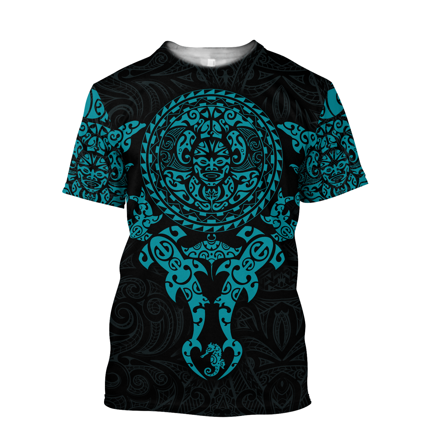 Maori tangaroa blue tattoo 3d all over printed shirt and short for man and women  HHT20072001