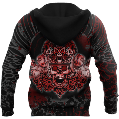 Gothic coat of arms with skull and angels 3D all over printed for men and women HHT14082003