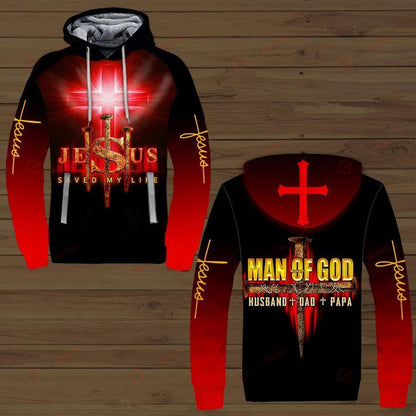 Jesus Saved My Life Man Of God Husband Dad Papa All Over Printed Shirts