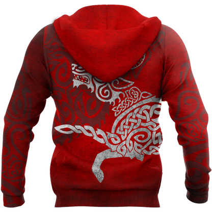 Tatoo Wolf R-W Over Printed Hoodie
