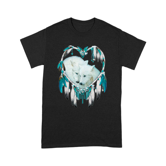 Couple Wolf Native And Dreamcatcher Deluxe T-shirt ML
