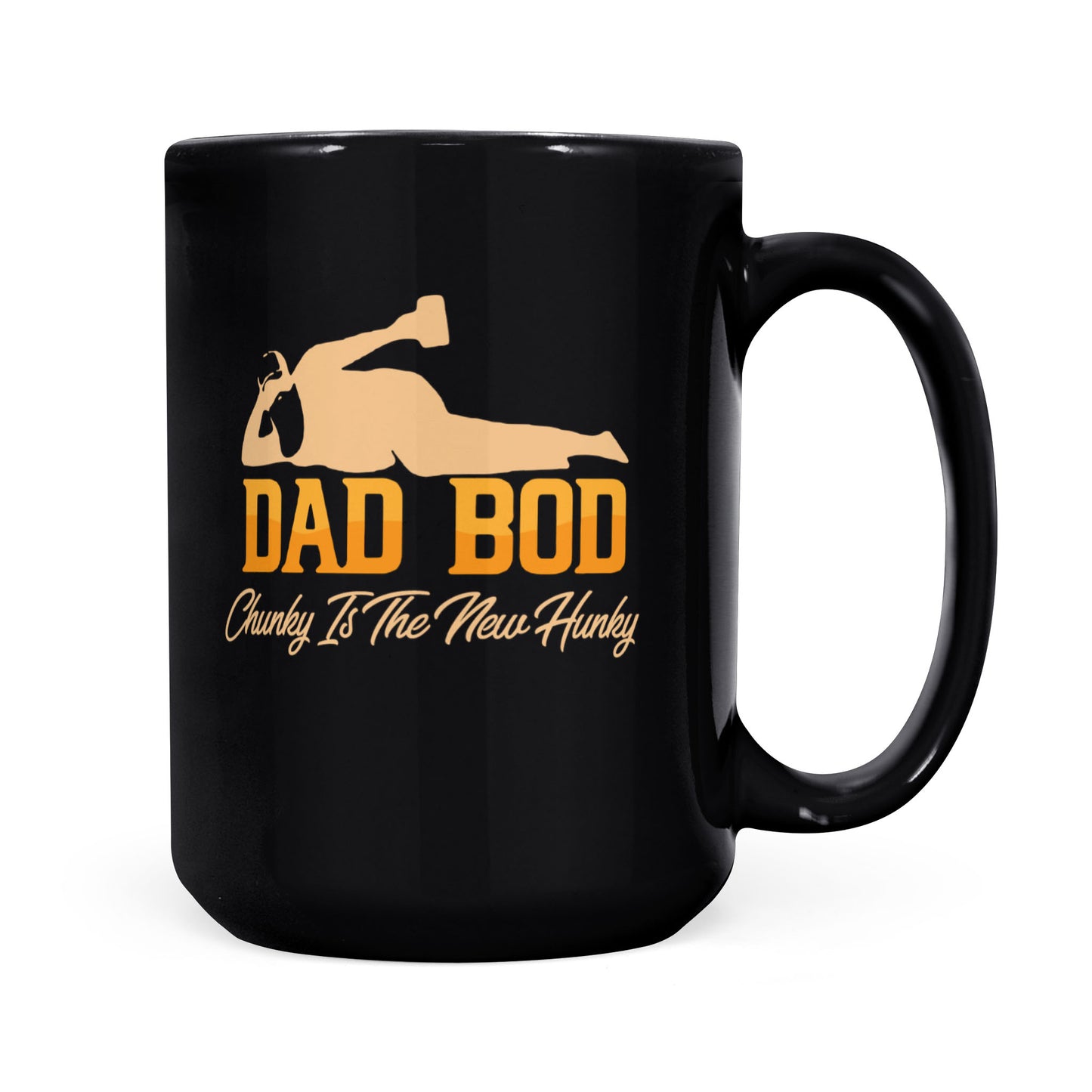 Best Gift For Dad Black Mug Chunky Is The New Hunky