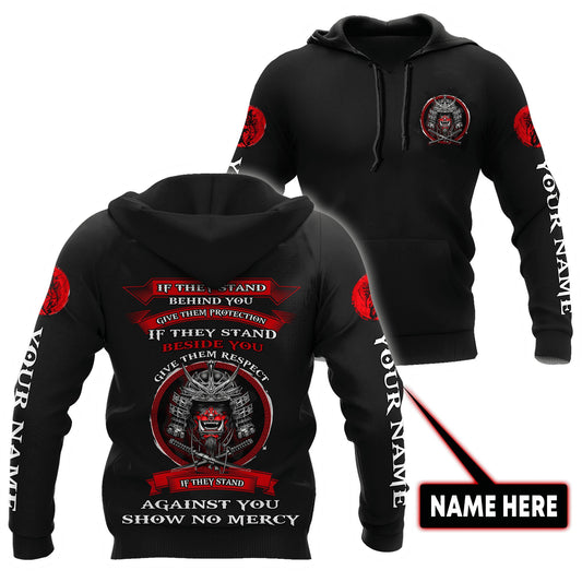 Custom Name Samurai Red Mask 3D All Over Printed Unisex Shirts
