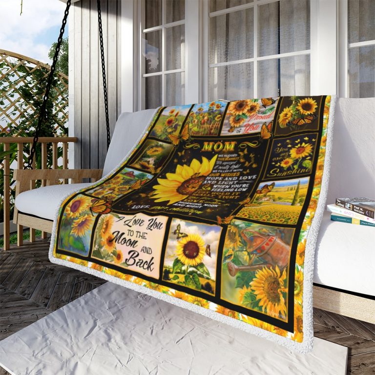 Mom Sunflower Custom Blanket - Best Gift for Mom - Sherpa Blanket DL