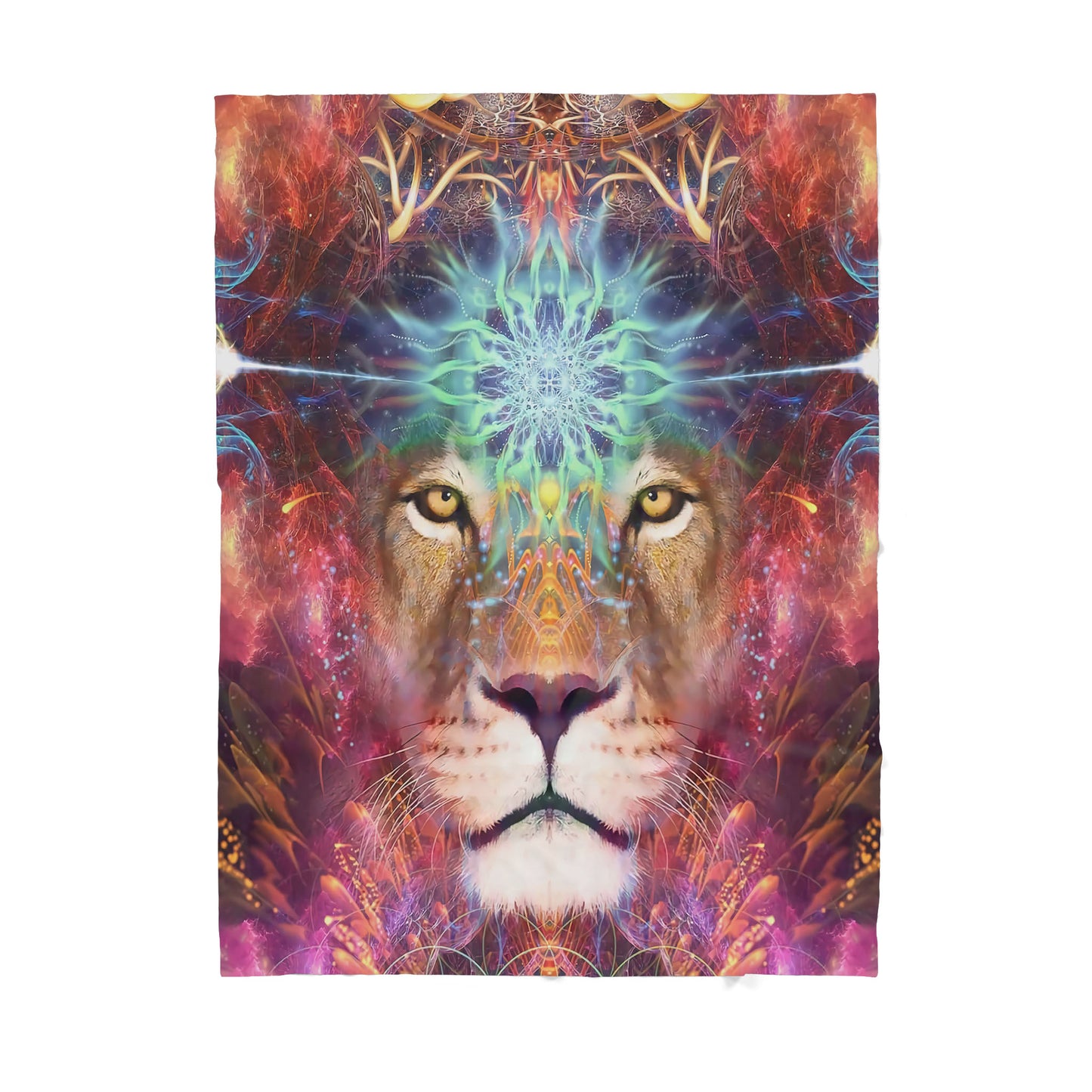 Lion Colorful Sherpa Blanket TP