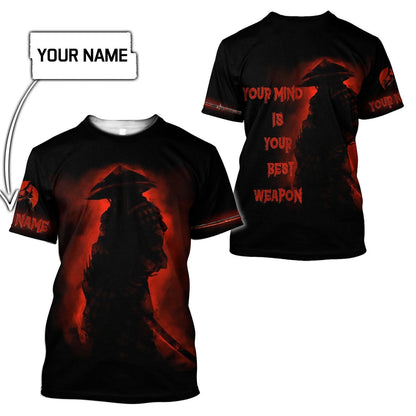 Customize Name Samurai Tattoo Japan 3D All Over Printed Unisex Shirt