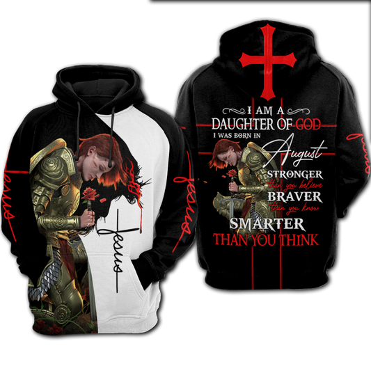 I Was Born In August Girl - I Am A Daughter Of God 3D All Over Printed Shirts For Men and Women Pi250504S8