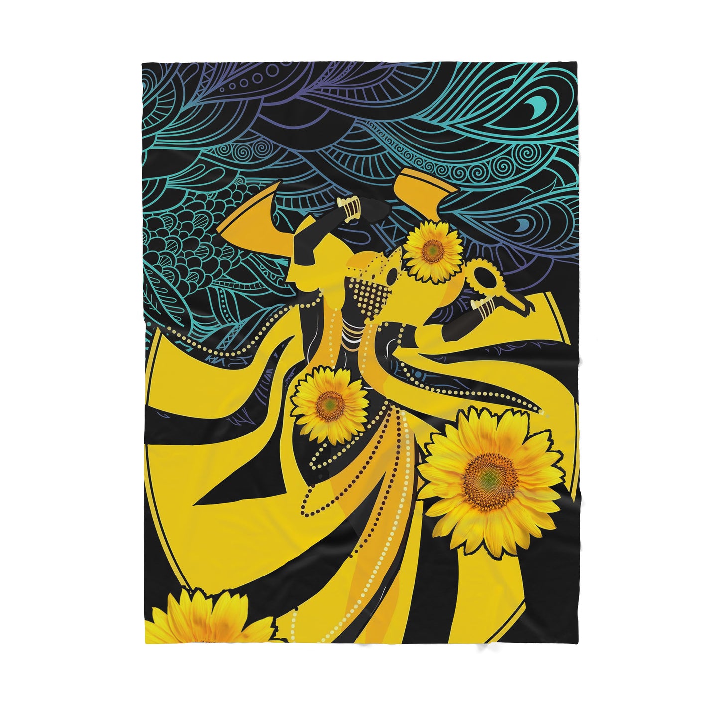 Custom Blanket - African God Dancing - Deluxe Sherpa Blanket ML