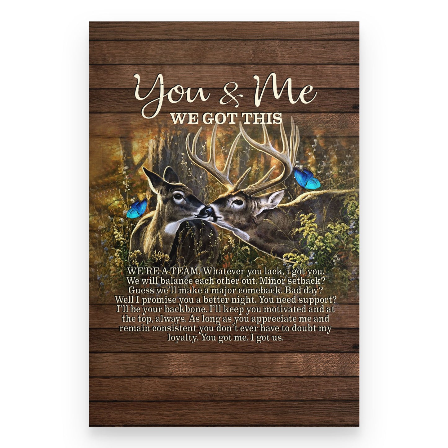 Deer Couple Canvas-You And Me We Got This- Wedding Anniversary TA