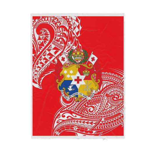Polynesian Tonga Symbol Sherpa Blanket ML