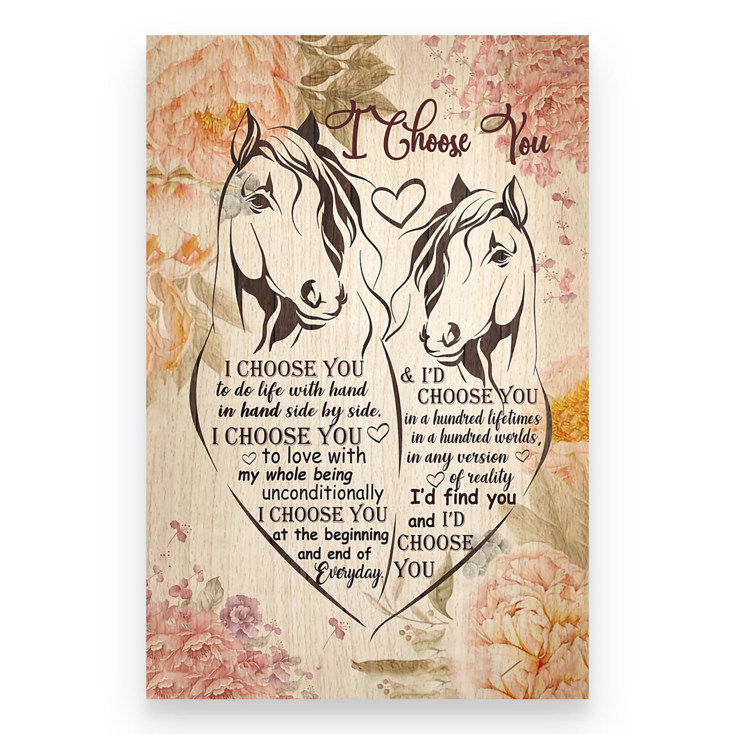 Horse Couple Canvas-I Choose You- Wedding Anniversary TA