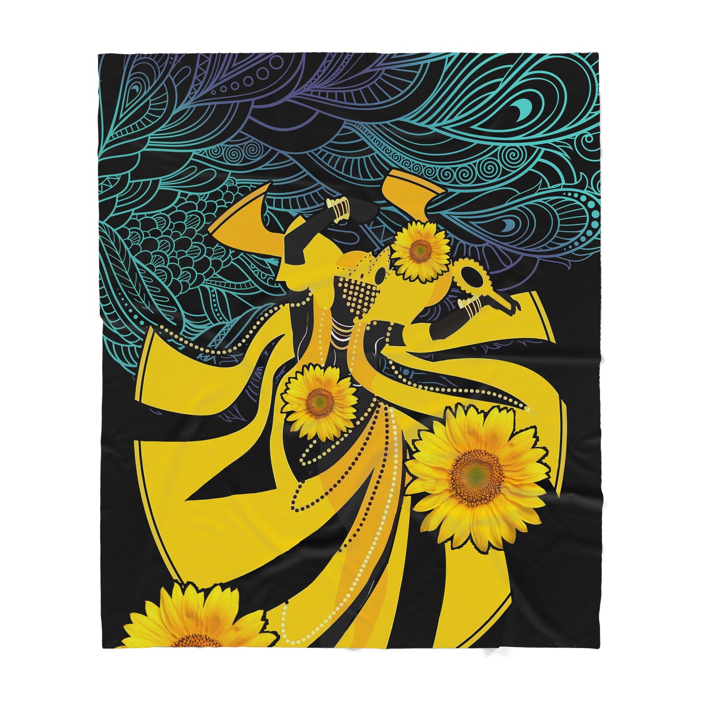 Custom Blanket - African God Dancing - Deluxe Sherpa Blanket ML