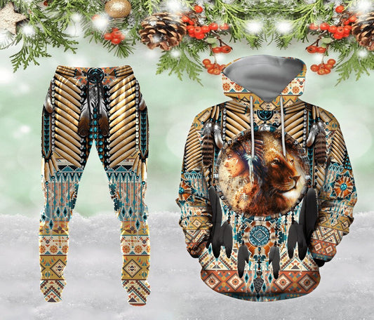 Lion Native American 3D All Over Printed Unisex Shirts