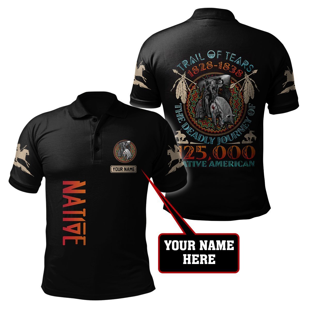 Custom Name Native American3D All Over Printed Unisex Shirts