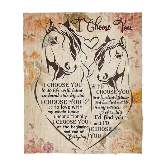 Custom Blanket Horse Sherpa Blanket TA