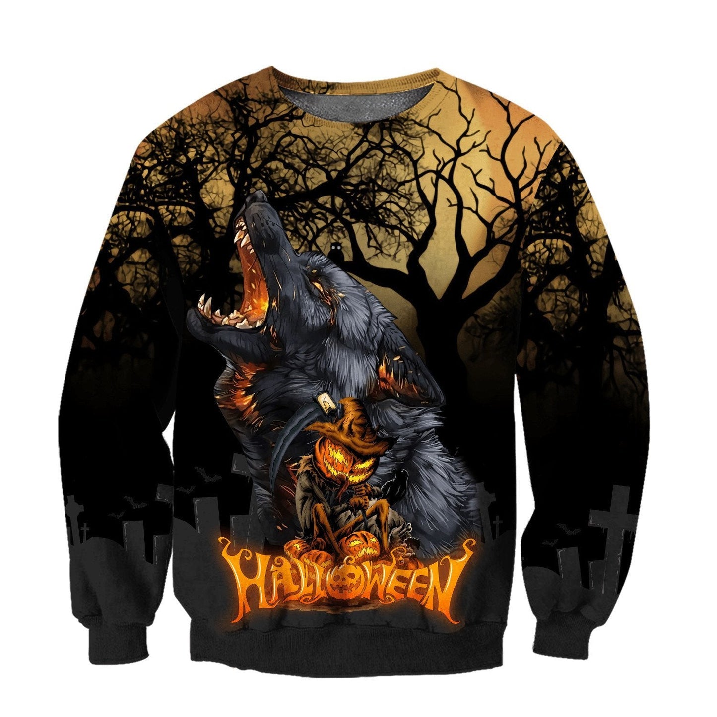 Halloween Wolf 3D All Over Printed Unisex Shirts