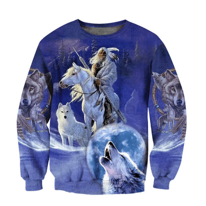Wolf Native American 3D All Over Printed Unisex Shirts