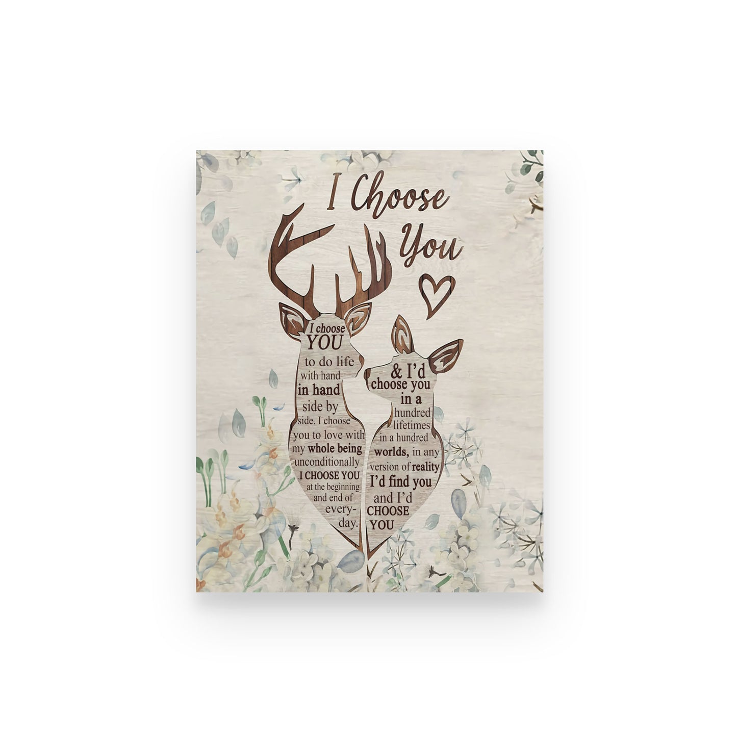 Deer Couple Canvas-I Choose You- Wedding Anniversary TA