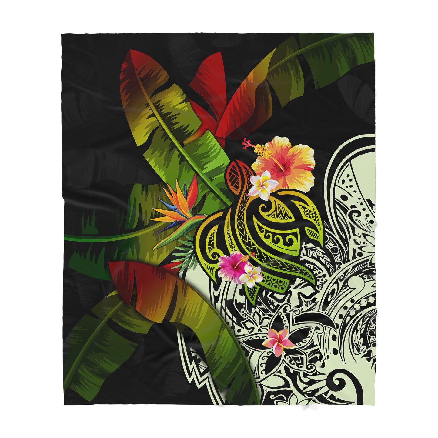 Polynesian Turtle Sherpa Blanket ML