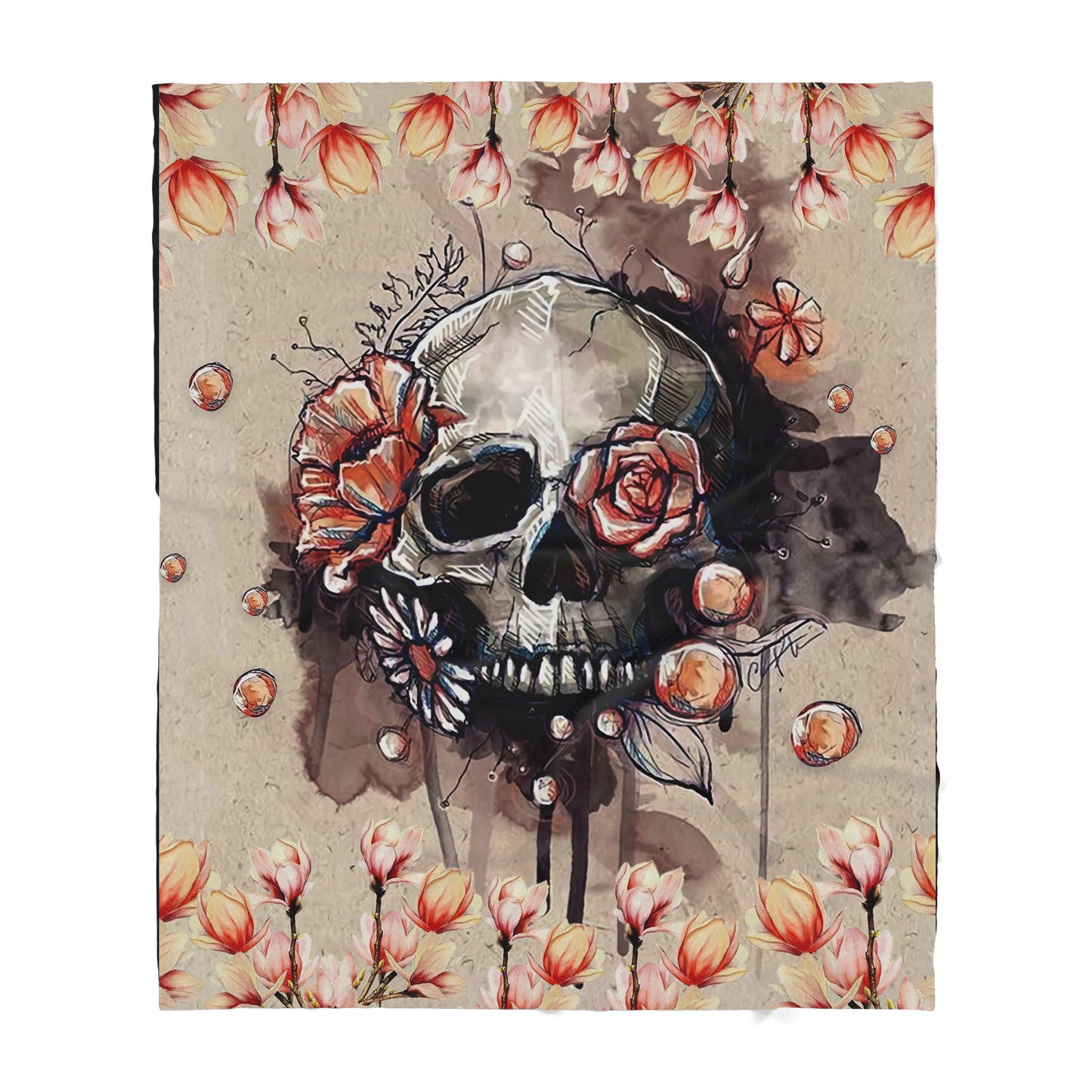 Custom Blanket Skull Sherpa Blanket TQH