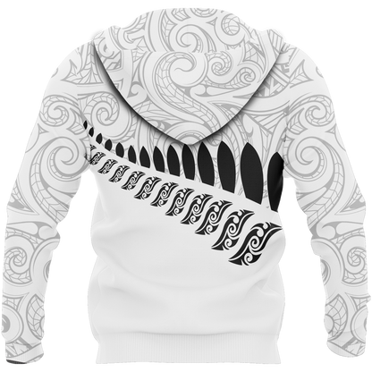 New Zealand Aotearoa Pullover Hoodie White Ver HC1003 - Amaze Style™-Apparel