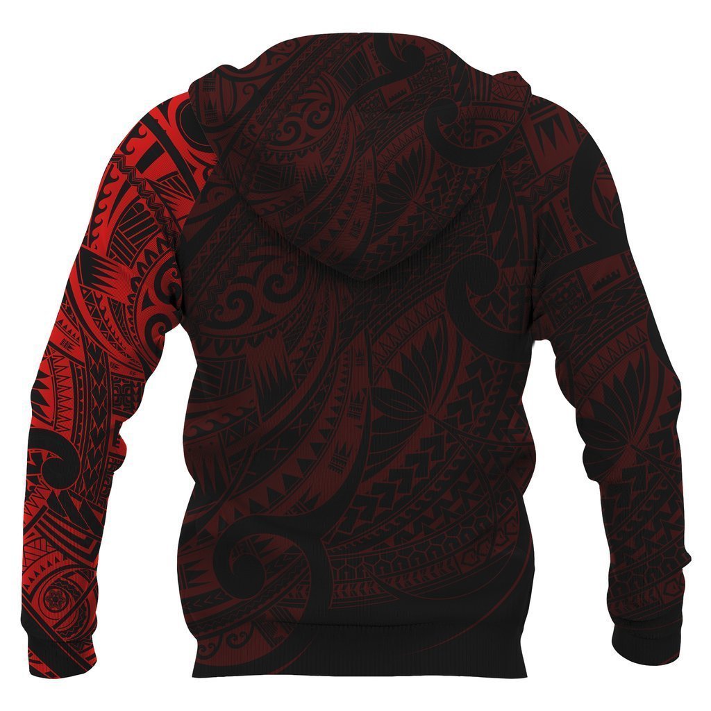Maori Tattoo Style All Over Hoodie Red Version NVD - Amaze Style™-Apparel
