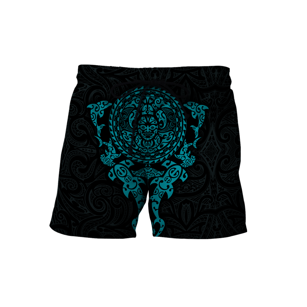 Maori tangaroa blue tattoo 3d all over printed shirt and short for man and women  HHT20072001