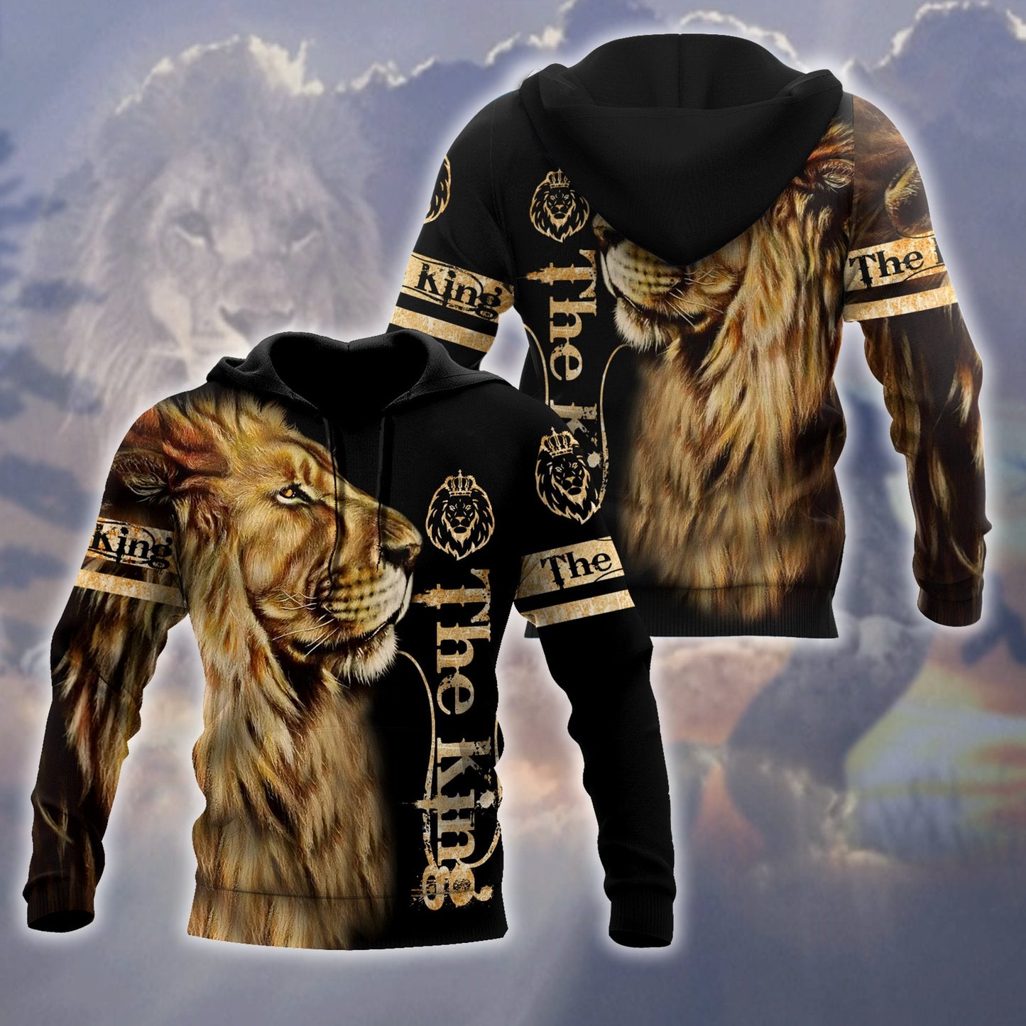 King Lion Over Printed Hoodie TP